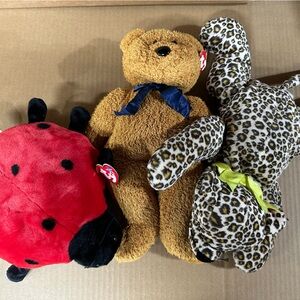 Vintage Ty Plush Toy Trio: 2 Beanie Buddies & 1 Pillow Pal